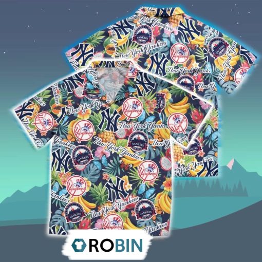 New York Yankees Tropical Hawaiian Shirt, 3D Printed Aloha Shirt