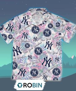 New York Yankees Tropical Leaf Hawaiian Shirt, 3D Printed Aloha Shirt