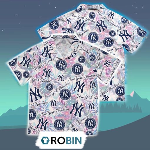 New York Yankees Tropical Leaf Hawaiian Shirt, 3D Printed Aloha Shirt