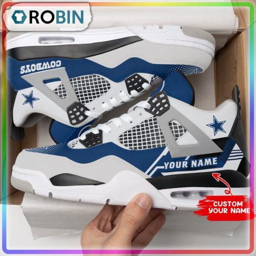 NFL Dallas Cowboys Football Personalized Air Jordan 4 Sneaker