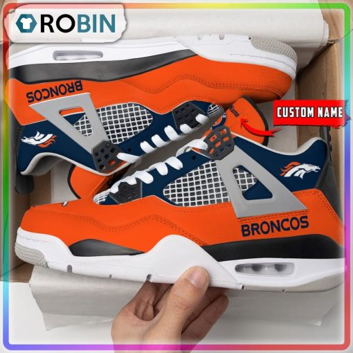 NFL Denver Broncos Personalized Air Jordan 4 Sneaker