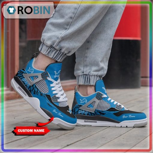 NFL Detroit Lions Logo Personalized Air Jordan 4 Sneaker