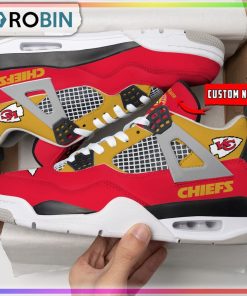 NFL Kansas City Chiefs Personalized Air Jordan 4 Sneaker