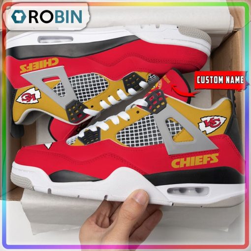 NFL Kansas City Chiefs Personalized Air Jordan 4 Sneaker
