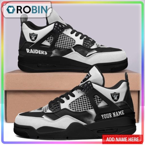 NFL Las Vegas Raiders Football Logo Personalized Air Jordan 4 Sneaker