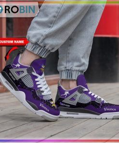 NFL Minnesota Vikings Logo Personalized Air Jordan 4 Sneaker