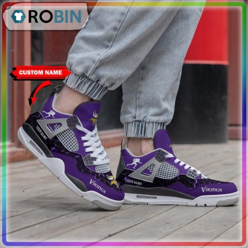 NFL Minnesota Vikings Logo Personalized Air Jordan 4 Sneaker