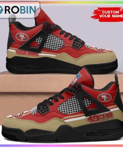 NFL San Francisco 49ers Personalized Air Jordan 4 Sneaker