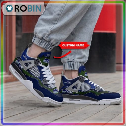NFL Seattle Seahawks Personalized Air Jordan 4 Sneaker