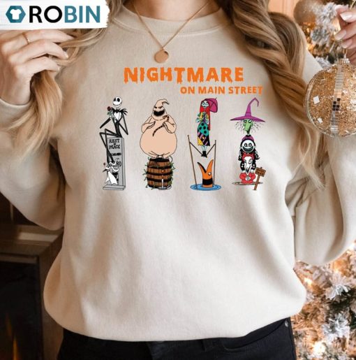 Nightmare On Main Street Funny Shirt, Pumpkin Halloween Sweatshirt Unisex T-shirt