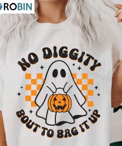 No Diggity Bout To Bag It Up Shirt, Spooky Season Halloween Long Sleeve Unisex Hoodie