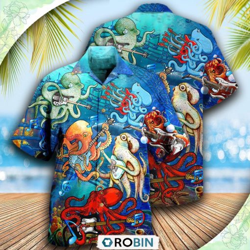 Octopus Rocktopus Happy Casual Button-Down Shirt