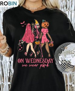 On Wednesday We Wear Pink Ghost Halloween Shirt, Girls Matching Outfits Hoodie Tee Tops