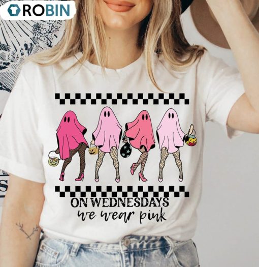 On Wednesday We Wear Pink Mean Girls Shirt, Wednesday Matching Sweater Short Sleeve