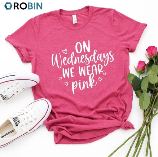 On Wednesday We Wear Pink Retro Shirt, Pink Ghost Short Sleeve Sweatshirt