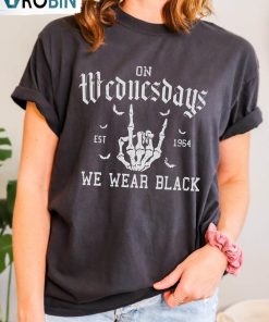 On Wednesdays We Wear Black Comfort Shirt, Halloween Spooky Sweatshirt Crewneck