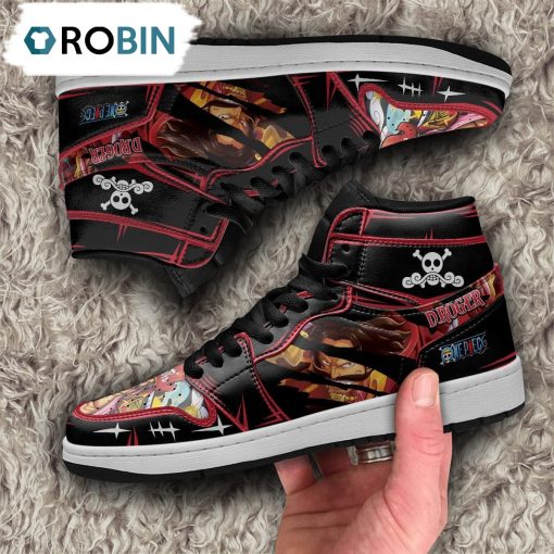 One Piece Gold D.Roger Jordan 1 High Sneakers, Custom Anime Shoes