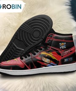 One Piece Monkey D. Luffy Jordan 1 High Sneakers, Custom Anime Shoes
