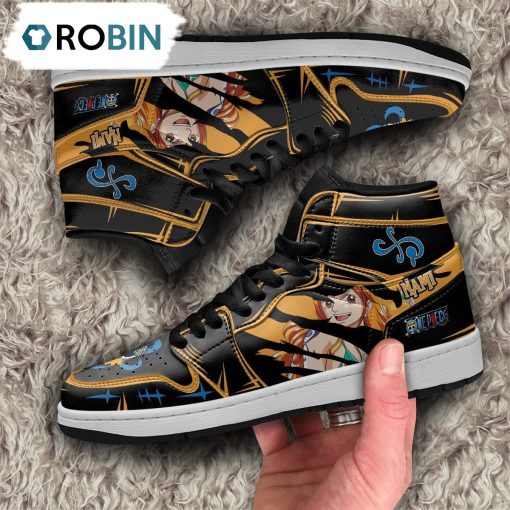 One Piece Nami Jordan 1 High Sneakers, Custom Anime Shoes
