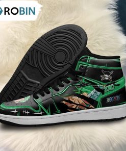 One Piece Roronoa Zoro Jordan 1 High Sneakers, Custom Anime Shoes