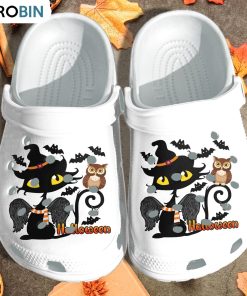 Owl And Black Cat Crocs Shoes