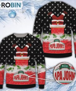 Papa John’s Pizza Merry Christmas All Over Print Ugly Sweater