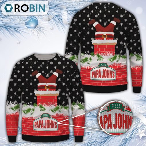Papa John’s Pizza Merry Christmas All Over Print Ugly Sweater