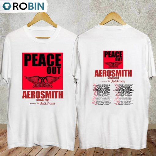 Peace Out Farewell Tour Shirt, Aerosmith Crewneck Unisex T-shirt