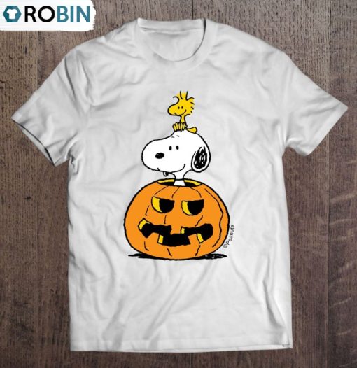 Peanuts – Halloween – Snoopy Woodstock Pumpkin Unisex Shirt