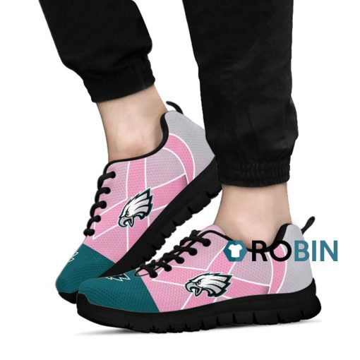 Philadelphia Eagles Cancer Pink Ribbon Gift Breathable Running Sneaker