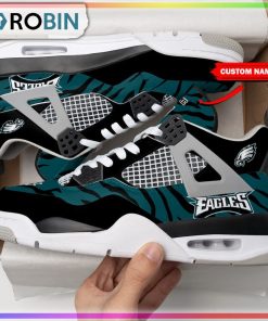 Philadelphia Eagles Tiger Skin Personalized Air Jordan 4 Sneaker