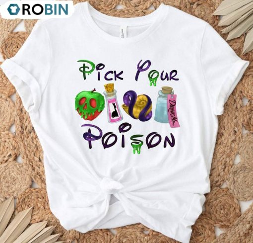 Pick Your Poison Disney Villain Shirt, Halloween Witch Unisex Hoodie Sweater