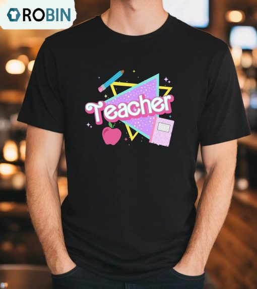 Pink Teacher Cute Shirt, Colorful Teacher Long Sleeve Sweatshirt