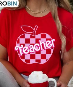 Pink Teacher Shirt, Kindergarten Barbie Teacher Short Sleeve Sweatshirt Pink Teacher Shirt, Kindergarten Barbie Teacher Short Sleeve Sweatshirt