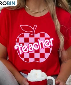 Pink Teacher Shirt, Kindergarten Barbie Teacher Short Sleeve Sweatshirt