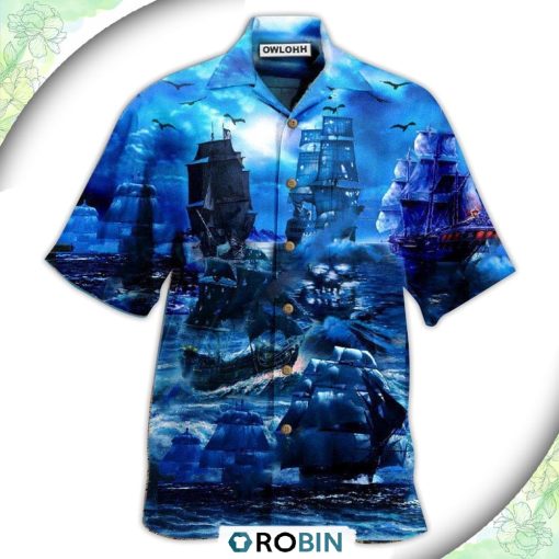 Pirate Ship Under The Romantic Moonlight Fantastic Casual Button-Down Shirt