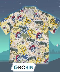 Pittsburgh Pirates Pattern Hawaiian Shirt, 3D Printed Aloha Shirt
