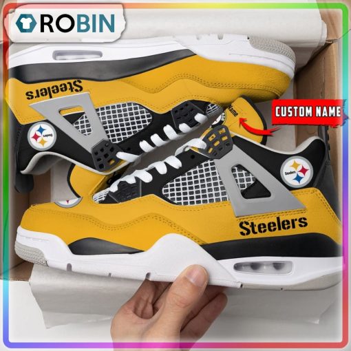 Pittsburgh Steelers Football Personalized Air Jordan 4 Sneaker