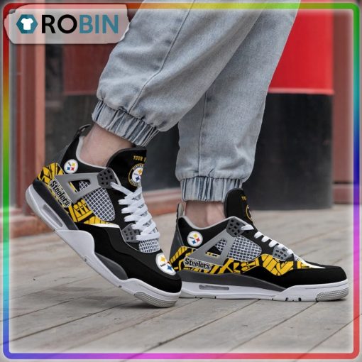 Pittsburgh Steelers NFL Logo Personalized Air Jordan 4 Sneaker