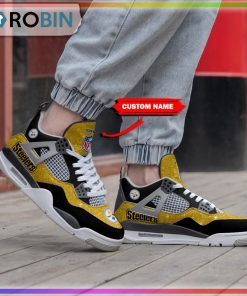 Pittsburgh Steelers Personalized Air Jordan 4 Sneaker
