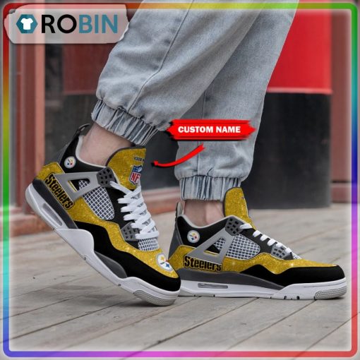 Pittsburgh Steelers Personalized Air Jordan 4 Sneaker