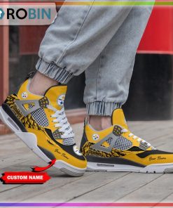 Pittsburgh Steelers Wings Personalized Air Jordan 4 Sneaker