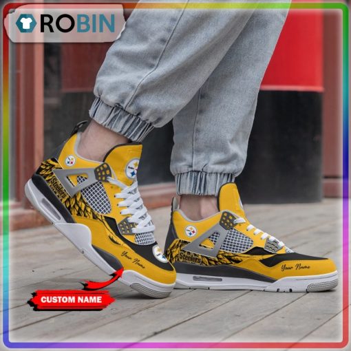 Pittsburgh Steelers Wings Personalized Air Jordan 4 Sneaker