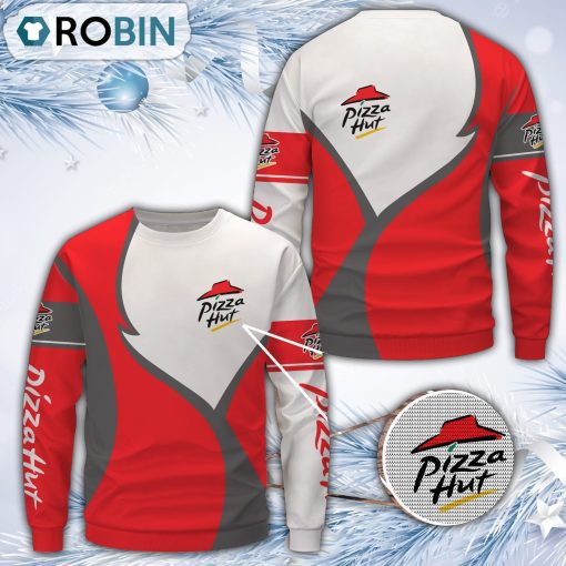 Pizza Hut Merry Christmas All Over Print Ugly Sweater