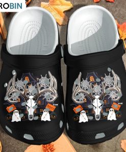 Portrait Deer Skull Ghost Pumpkin Castle Crocs Shoes