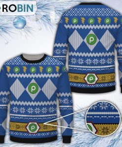 Publix Blue Merry Christmas All Over Print Ugly Sweater