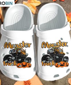 Pumpkin Halloween Monster Truck Crocs Shoes