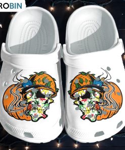 Pumpkin Weed Skull Tattoo Crocs Shoes