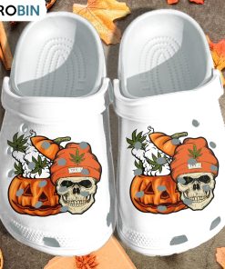 Pumpkin Weed Skull Tattoo Crocs Shoes
