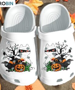 Raven Cat Mummy Pumpkin Halloween Crocs Shoes